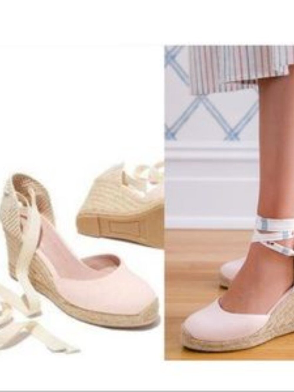 Margaux x Gal Meets Glam Blush Pink Espadrille Wedge with Ankle Ties